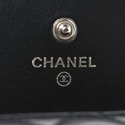 Chanel Lambskin Quilted Flap Crystal Star Card Holder Wallet Black 6 of 8