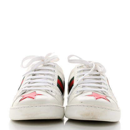 Gucci Calfskin Ayers Web Star Embroidered Womens Ace Sneakers 39.5 White Multi 2 of 9