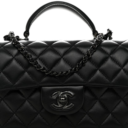 Chanel Lambskin Quilted Mini Top Handle Rectangular Flap So Black 8 of 11