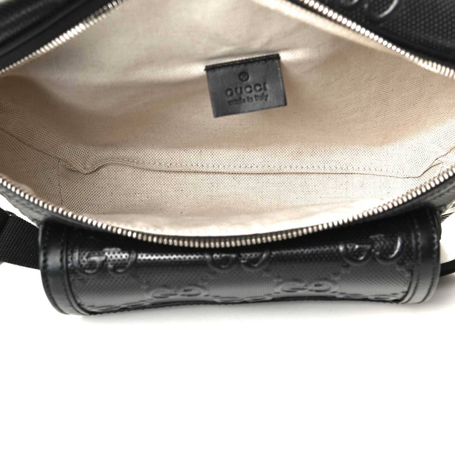 Gucci Calfskin GG Tennis Embossed Pocket Belt Bag Black 5 of 10