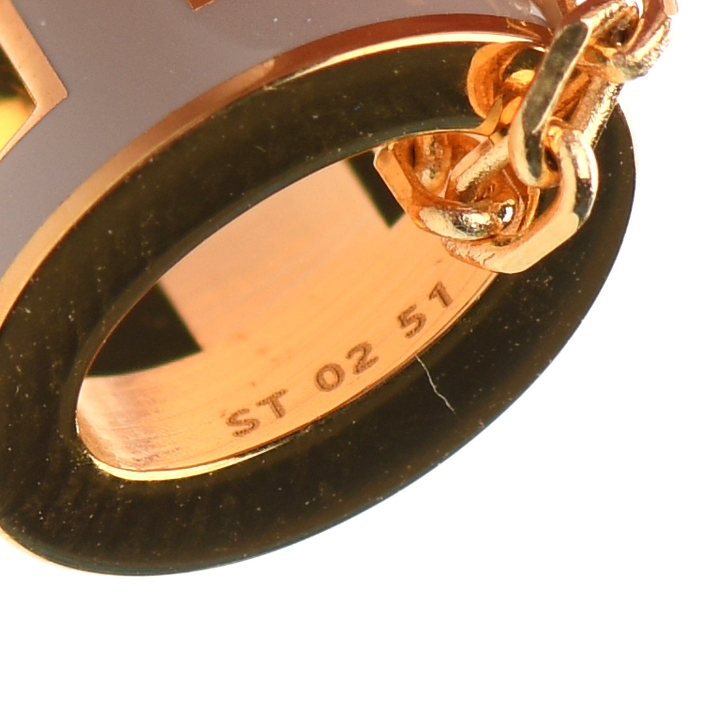 Lacquered Gold Mini Pop H Pendant Necklace Marron Glace