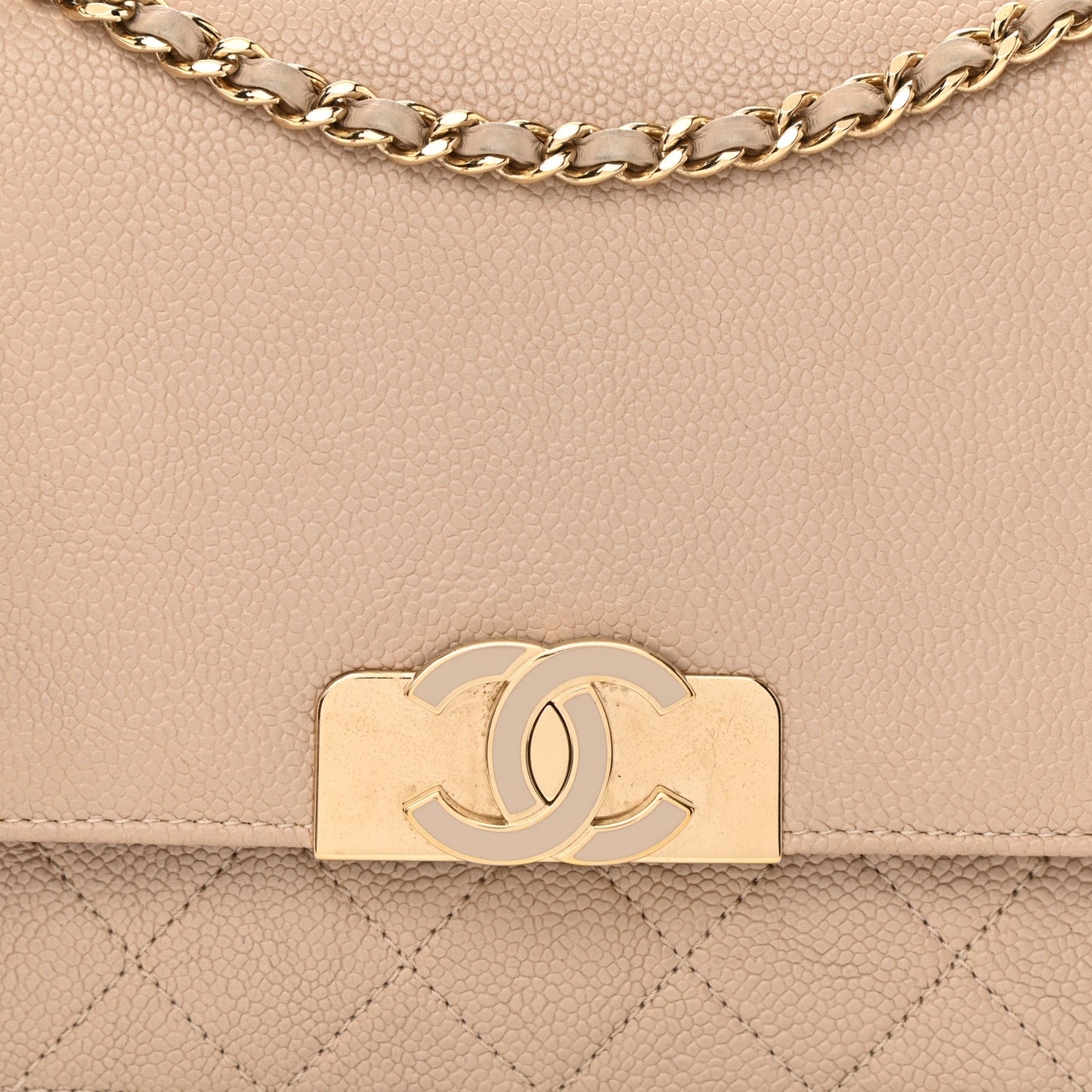 Caviar Small Flap Light Beige
