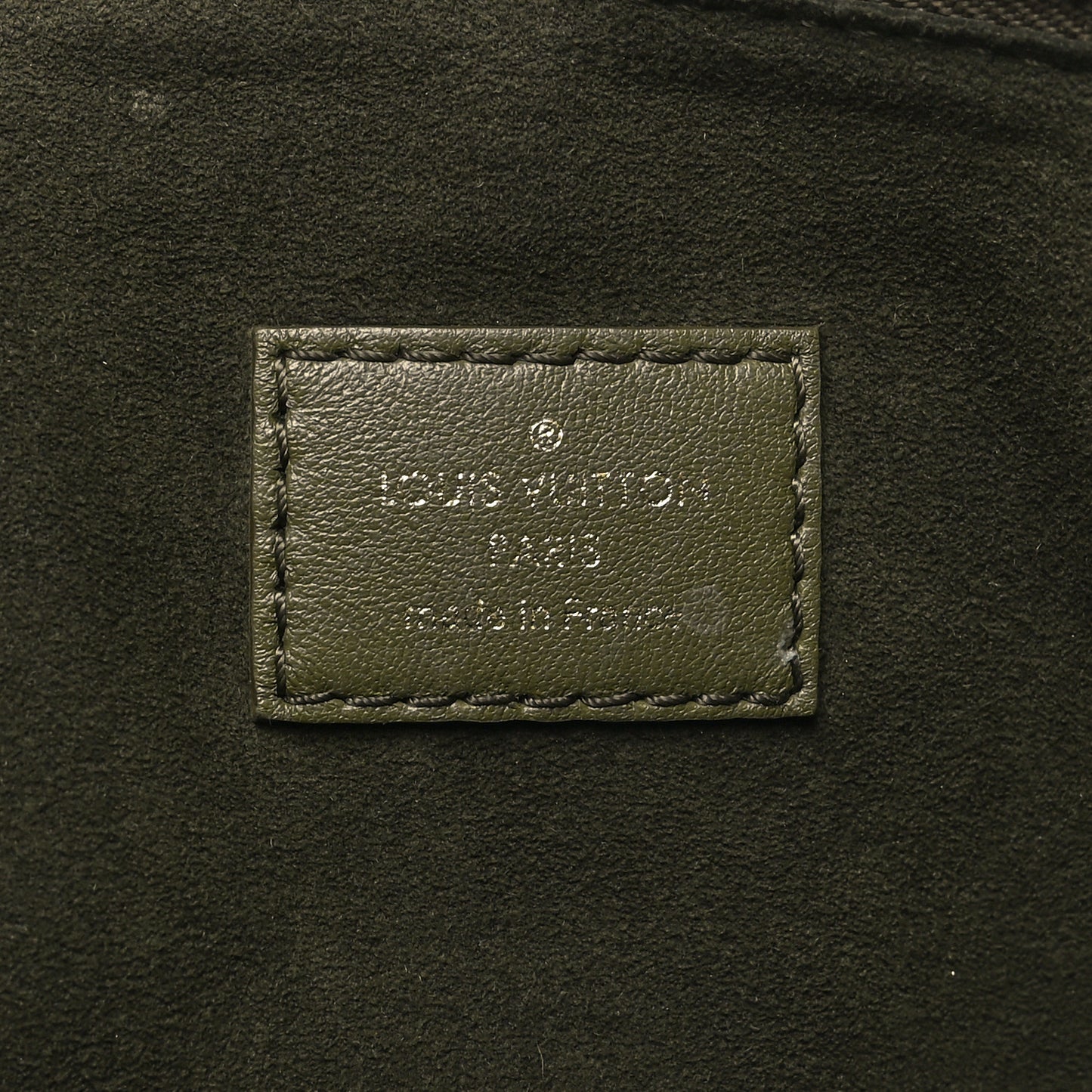 Lambskin Embossed Monogram Coussin MM Khaki