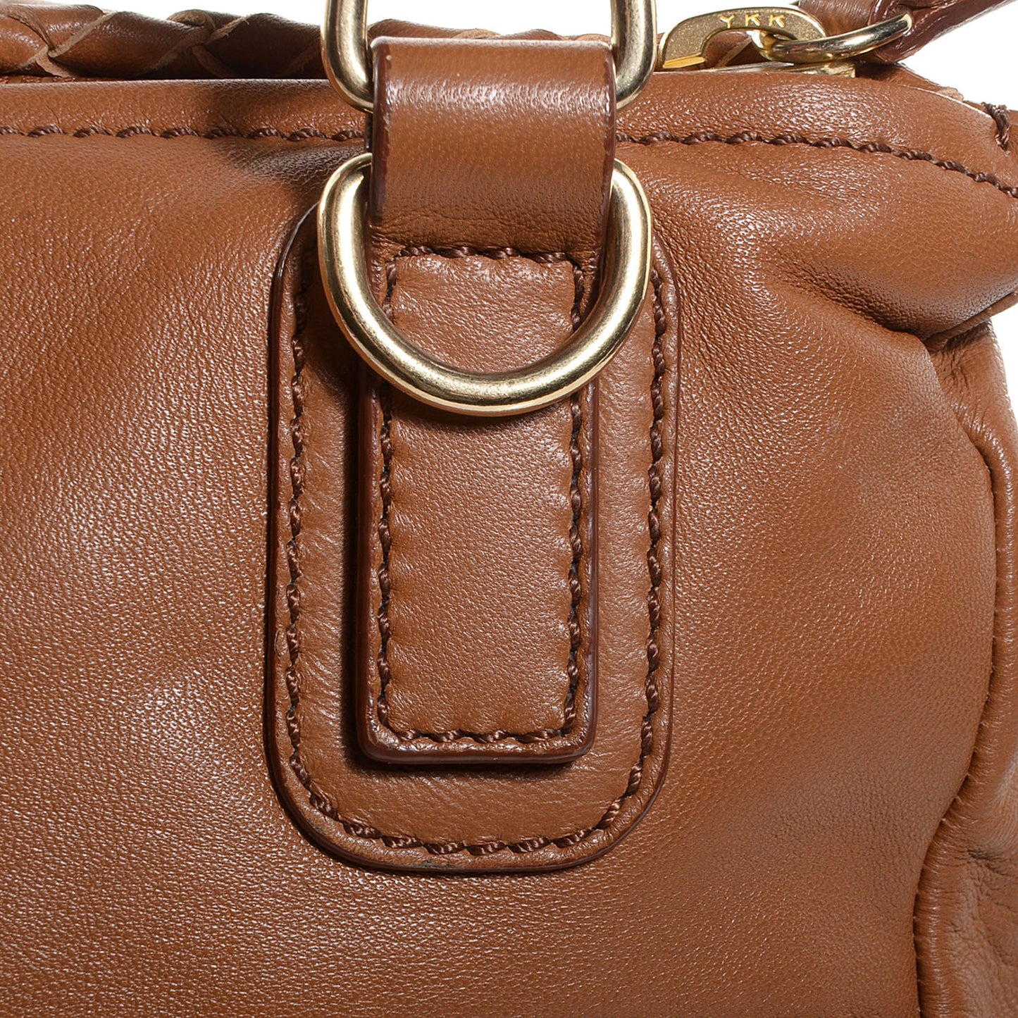 Lambskin Small Woven Pandora Tan