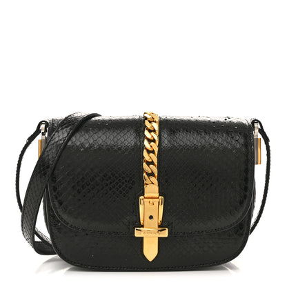 Gucci Snakeskin Mini Sylvie 1969 Messenger Bag Black 1 of 16