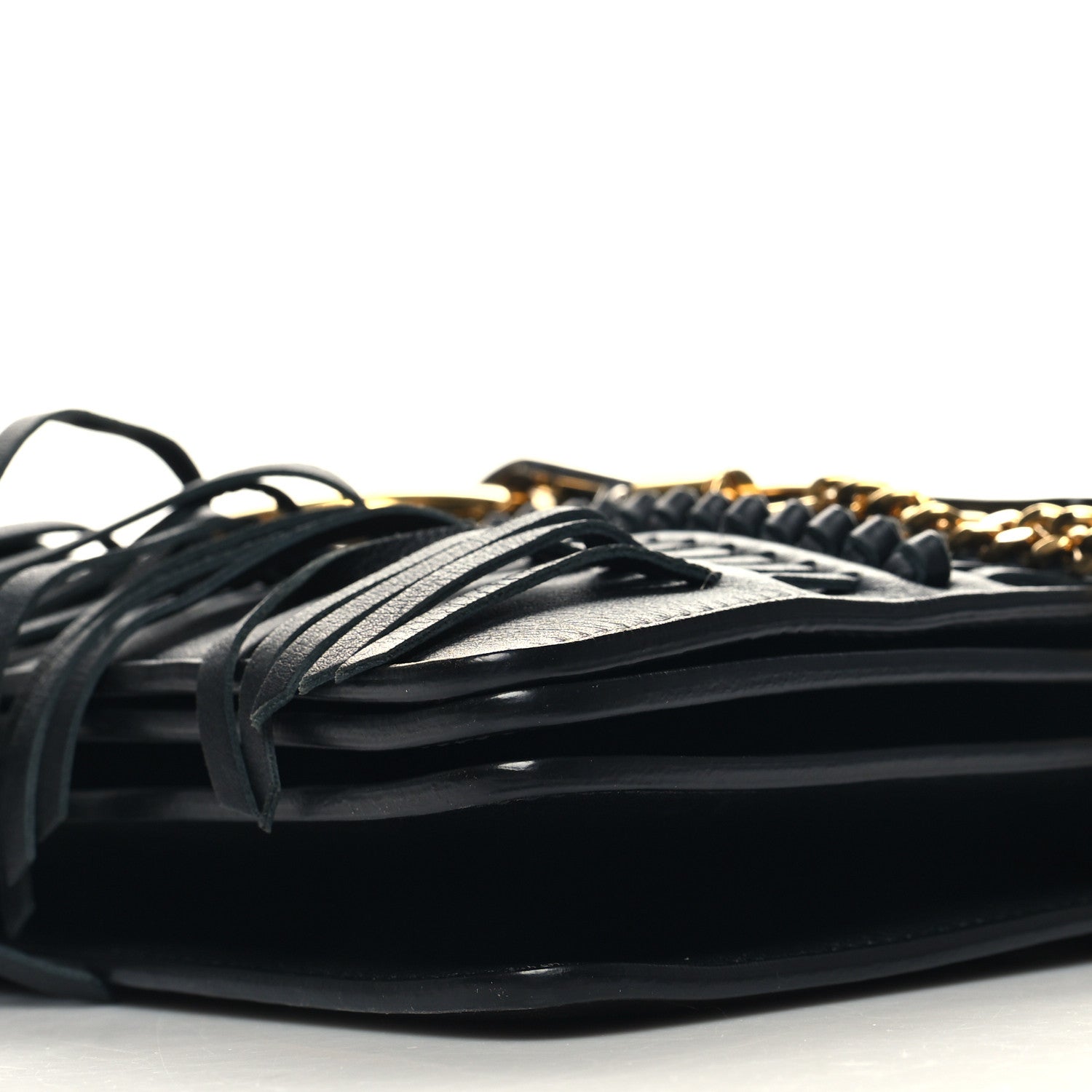 Chloe Calfskin Medium Faye Fringe Shoulder Bag Black 11 of 12