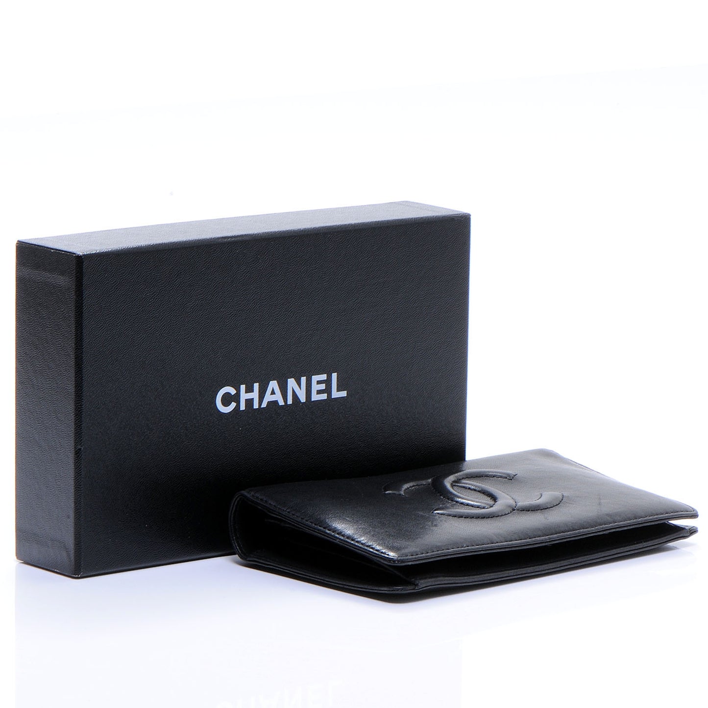 Lambskin CC Yen Wallet Black