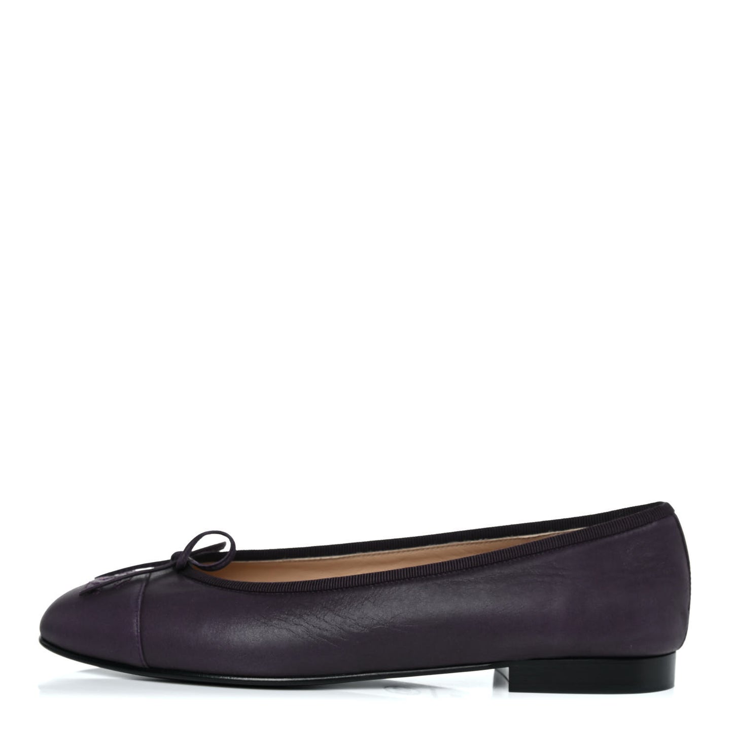 Lambskin Cap Toe Ballerina Flats 39 Prune