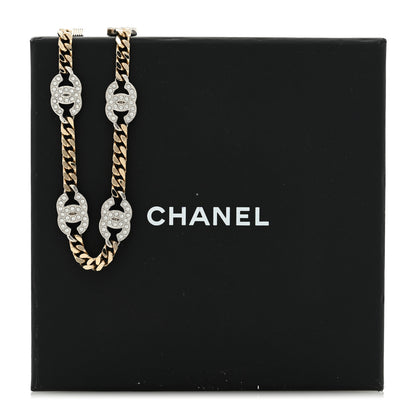 Chanel Crystal Chain CC Link Choker Gold Silver 5 of 5