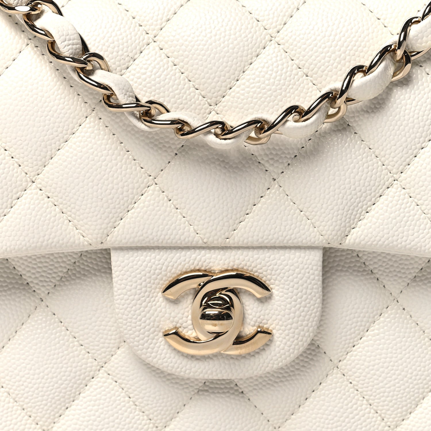Chanel Caviar Quilted Small Double Flap White 9 of 23