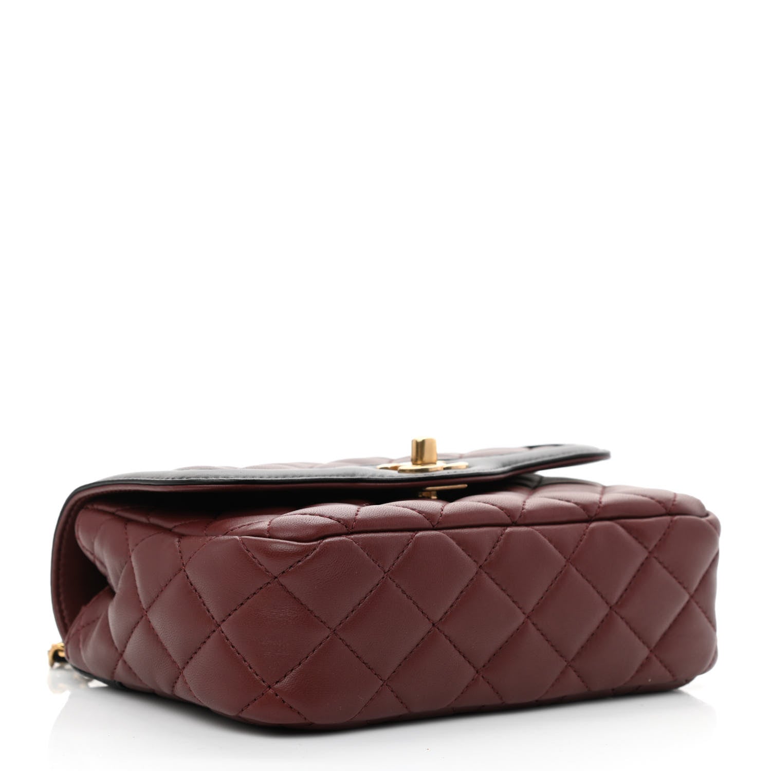 Chanel Lambskin Quilted Mini Two Tone Day Flap Burgundy 4 of 10