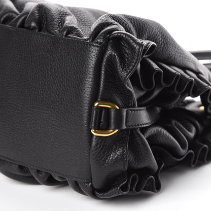 Dolce & Gabbana Calfskin Ruffled Miss Rouche Tote Black 6 of 8