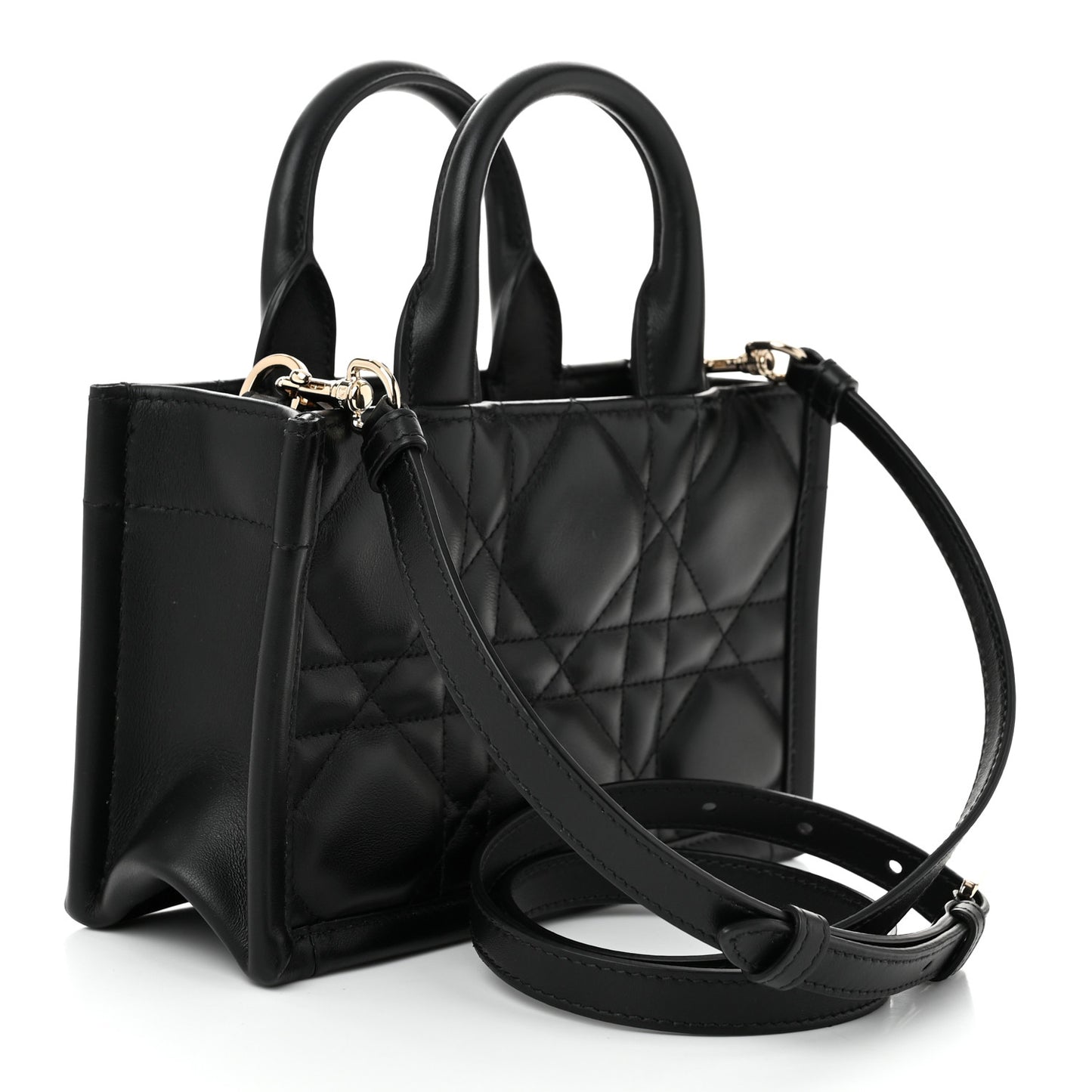 Calfskin Macrocannage Mini Book Tote Black