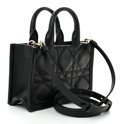 Christian Dior Calfskin Macrocannage Mini Book Tote Black 3 of 11