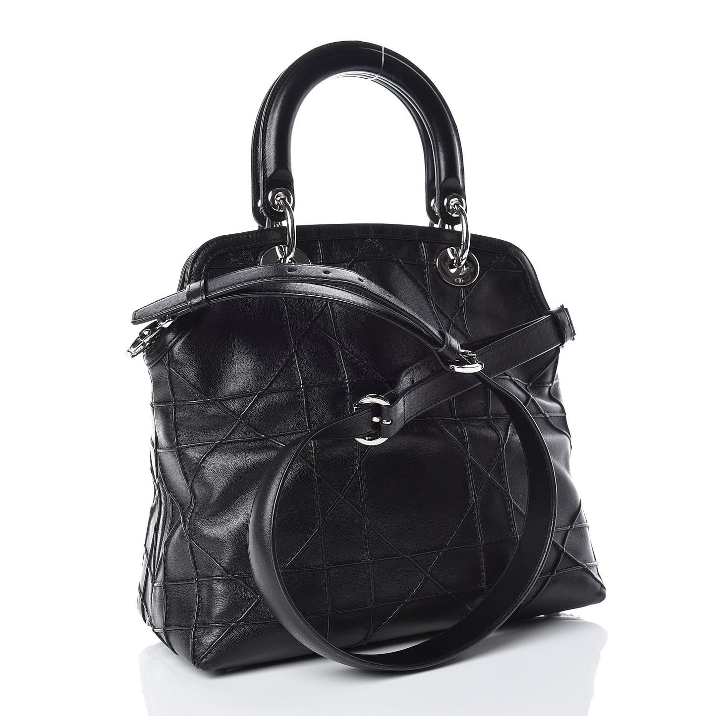 Lambskin Cannage Medium Granville Tote Black
