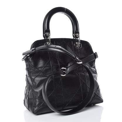 Christian Dior Lambskin Cannage Medium Granville Tote Black 4 of 20