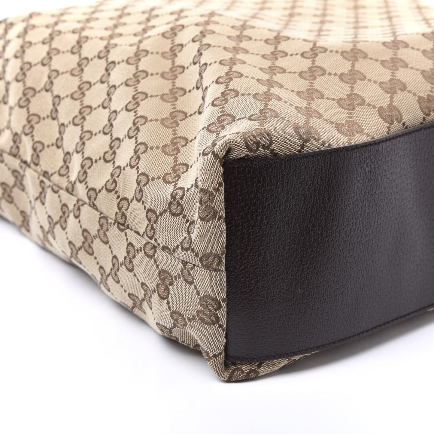 GG Monogram Large Web Handle Vertical Tote Dark Brown