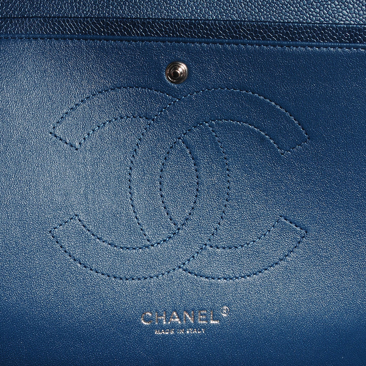 Caviar Quilted Jumbo Double Flap Blue