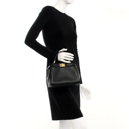 Fendi Nappa Mini Peekaboo Iconic Satchel Black 3 of 10