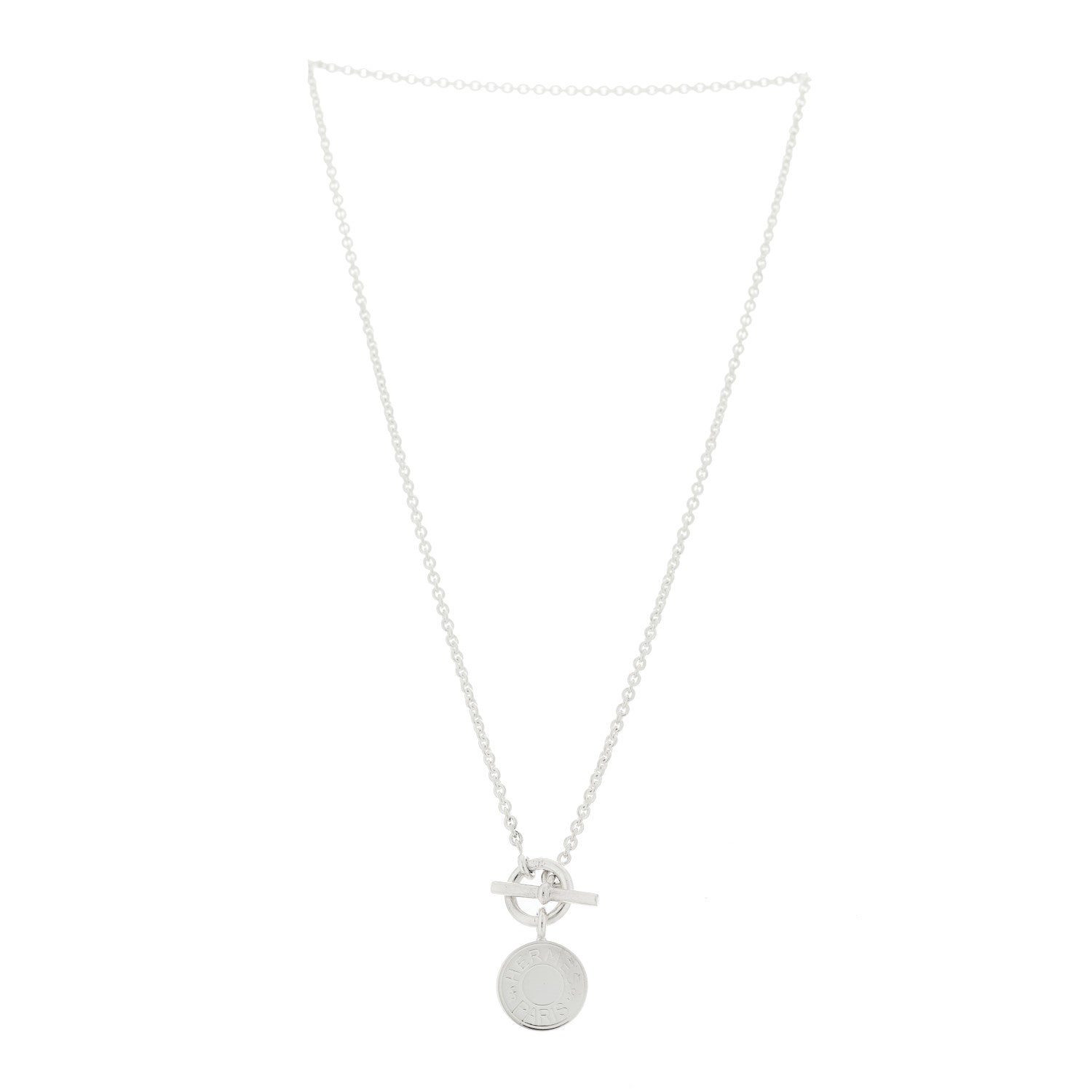Hermes Sterling Silver Amulettes H Confettis Pendant Necklace 2 of 4
