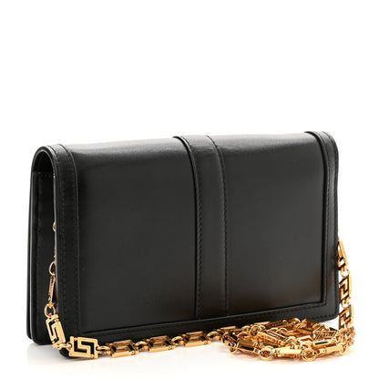 Versace Calfskin Greca Goddess Wallet On Chain Black 3 of 9
