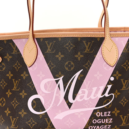 Louis Vuitton Monogram Maui V Neverfull MM Rose Ballerine 9 of 11