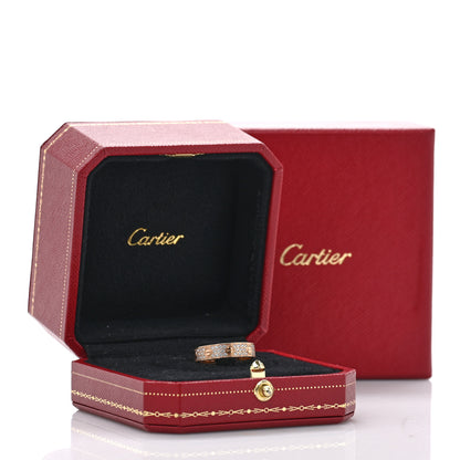 Cartier 18K Pink Gold Diamond 5mm LOVE Wedding Paved Band Ring 53 6.5 5 of 5