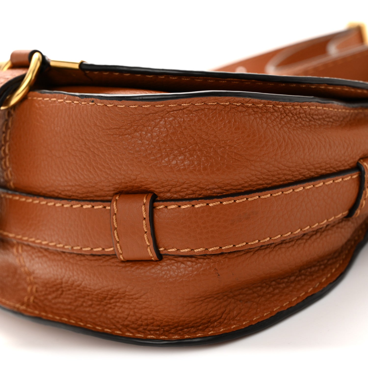 Chloe Calfskin Mini Marcie Round Crossbody Bag Tan 10 of 10