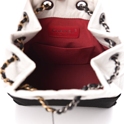 Chanel Aged Calfskin Quilted Small Gabrielle Backpack Black White 5 of 10