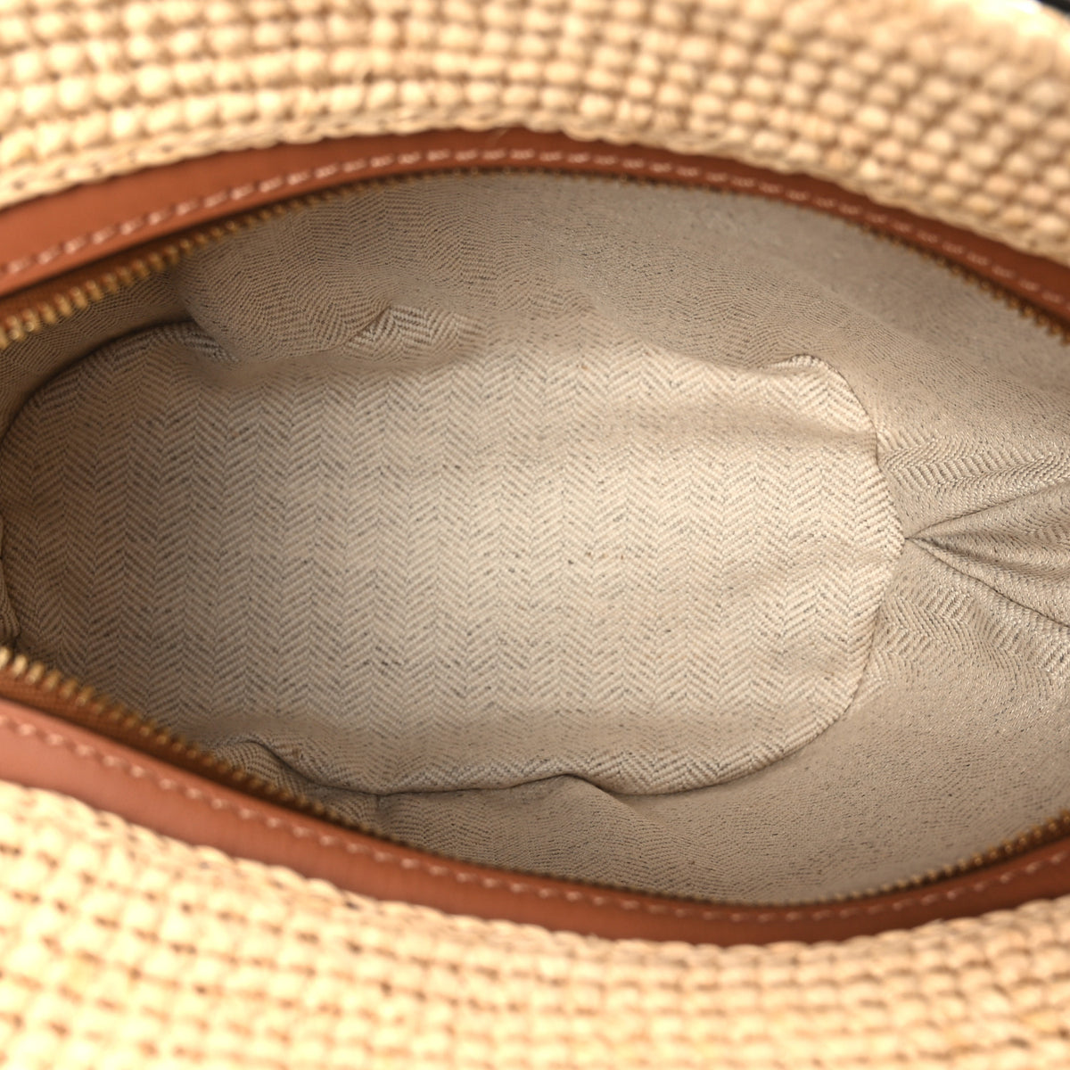 Loewe Calfskin Raffia Paulas Ibiza Pochette Bag Natural Tan 4 of 9
