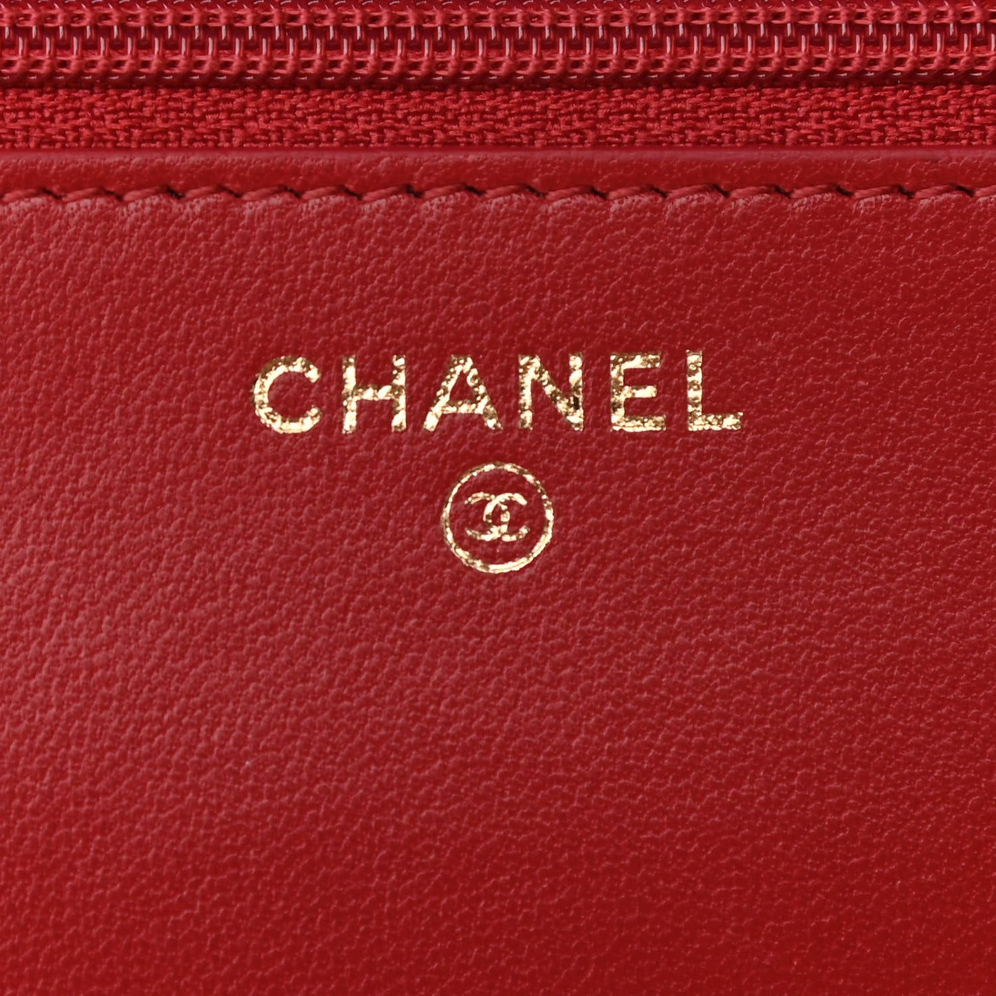 Lambskin Quilted Trendy CC Wallet On Chain WOC Red