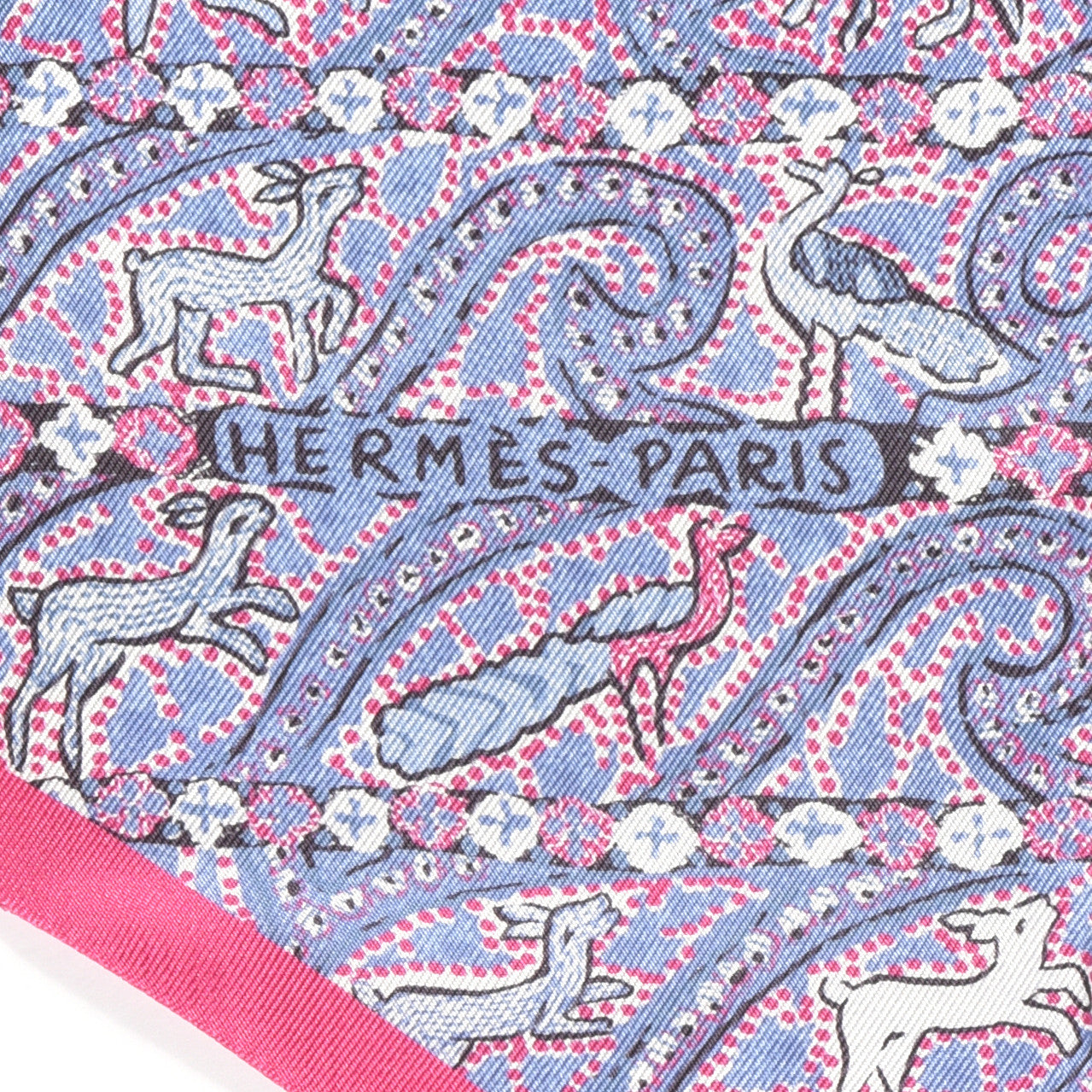 Hermes Silk Lalbhai Maxi Twilly Slim Blue Jean Parme Rose 3 of 4