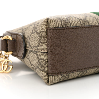 Gucci GG Supreme Monogram Textured Dollar Calfskin Web Small Ophidia Dome Shoulder Bag Beige Ebony New Acero 9 of 11