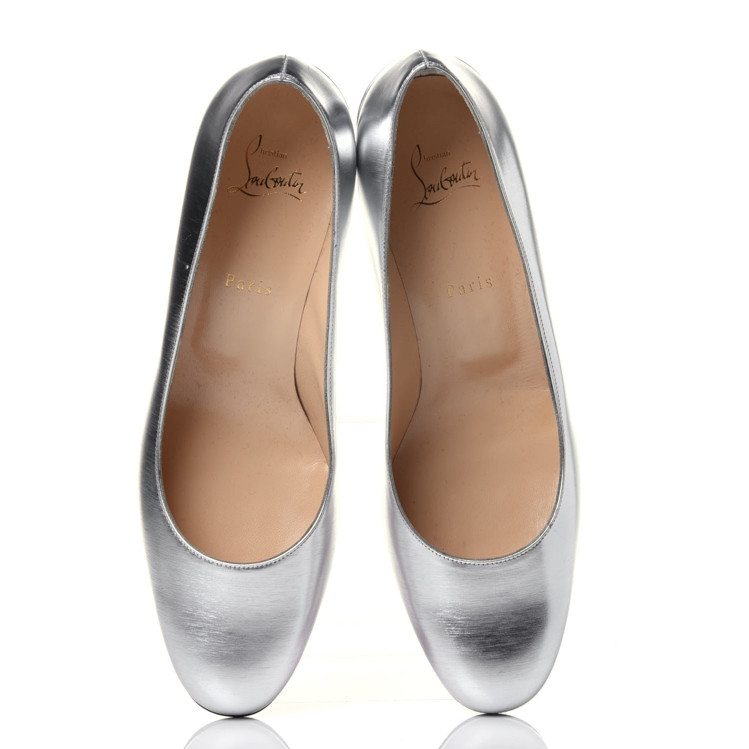 Christian Louboutin Metallic Calfskin Miss Sab 55 Pumps 41 Silver 6 of 10