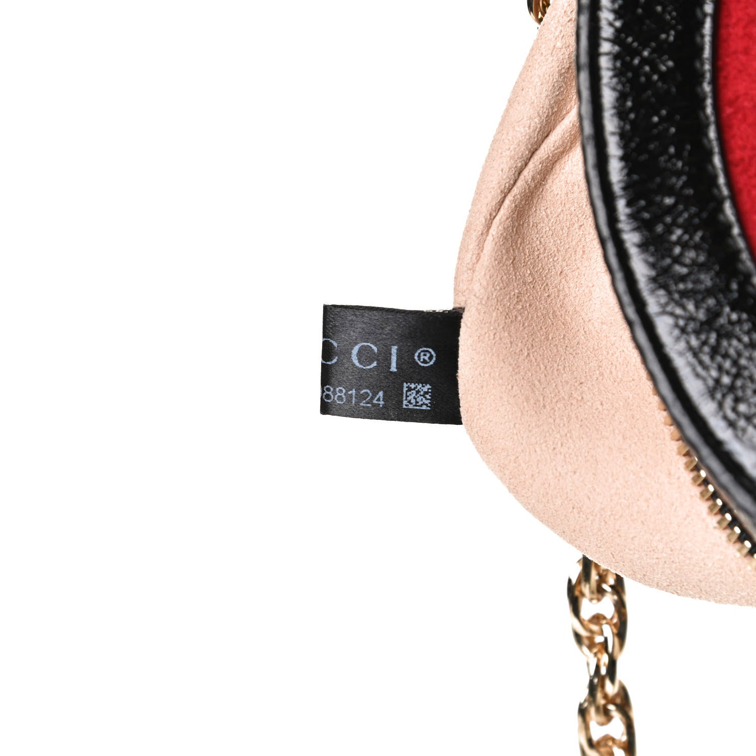 Gucci Suede Patent Web Mini Ophidia Round Shoulder Bag Hibiscus Red Black 6 of 12