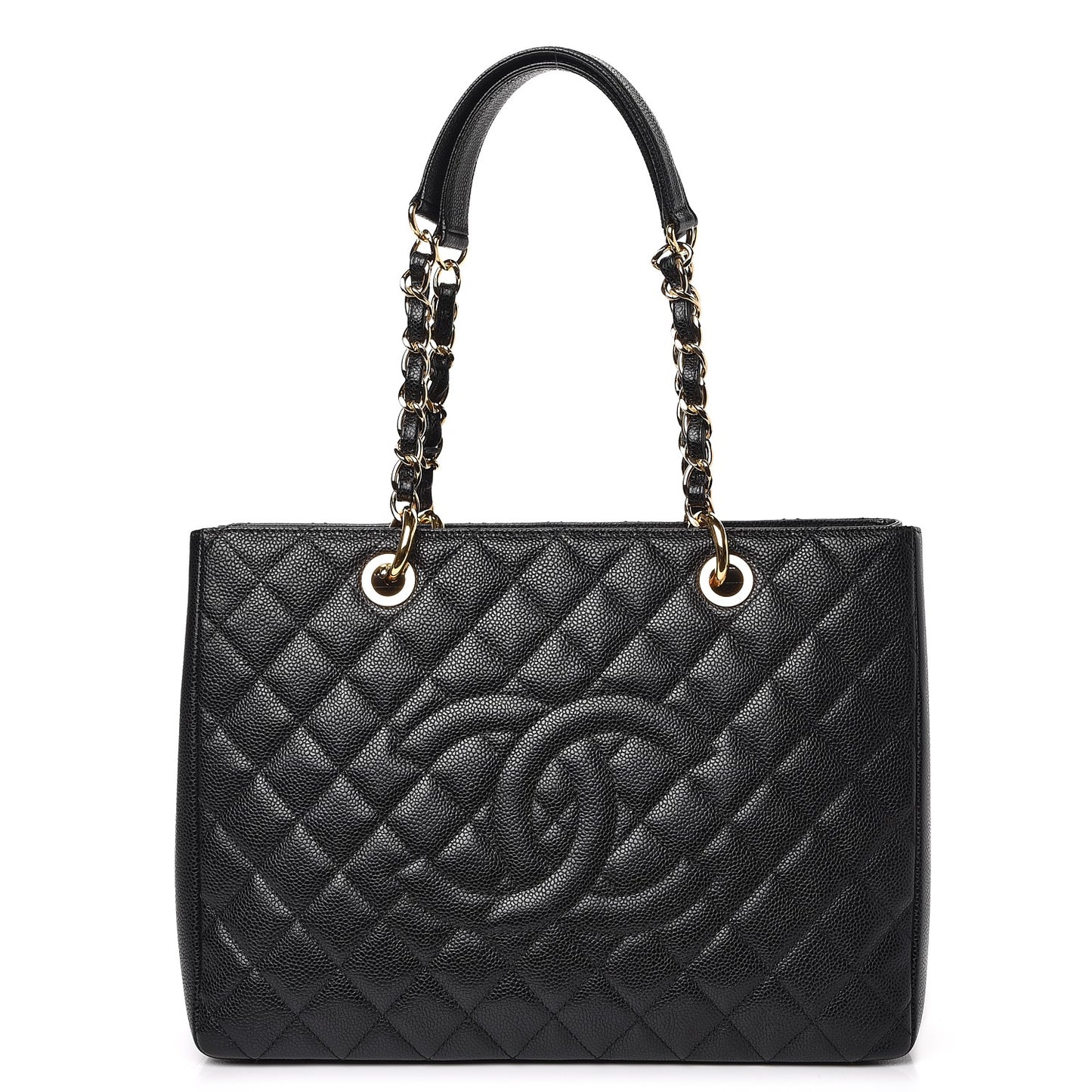 Caviar Quilted Grand Shopping Tote GST Black