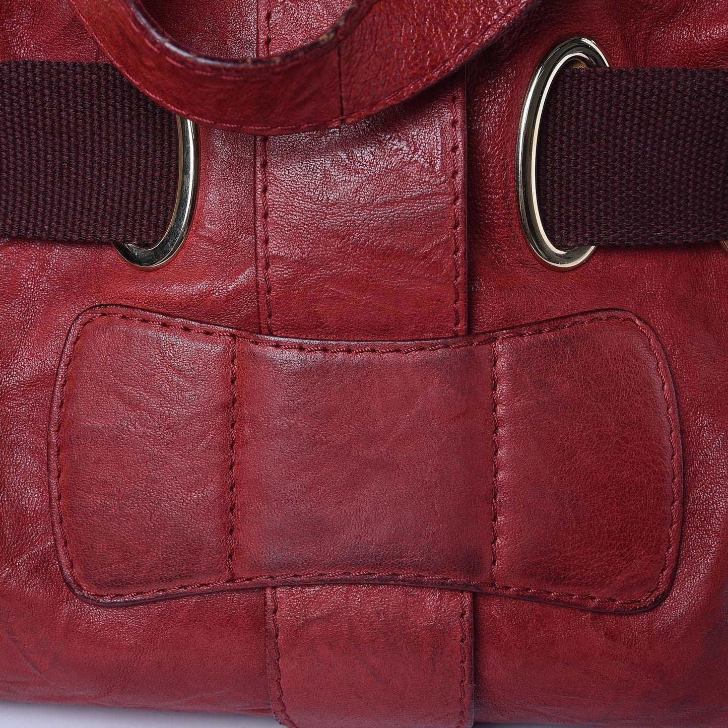 Calfskin XL Ramona Tote Burgundy Red