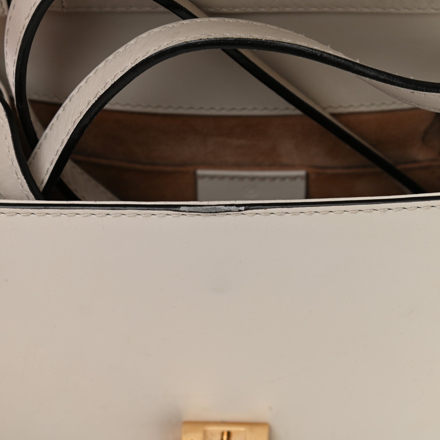 Calfskin Mini Sylvie Top Handle Bag White