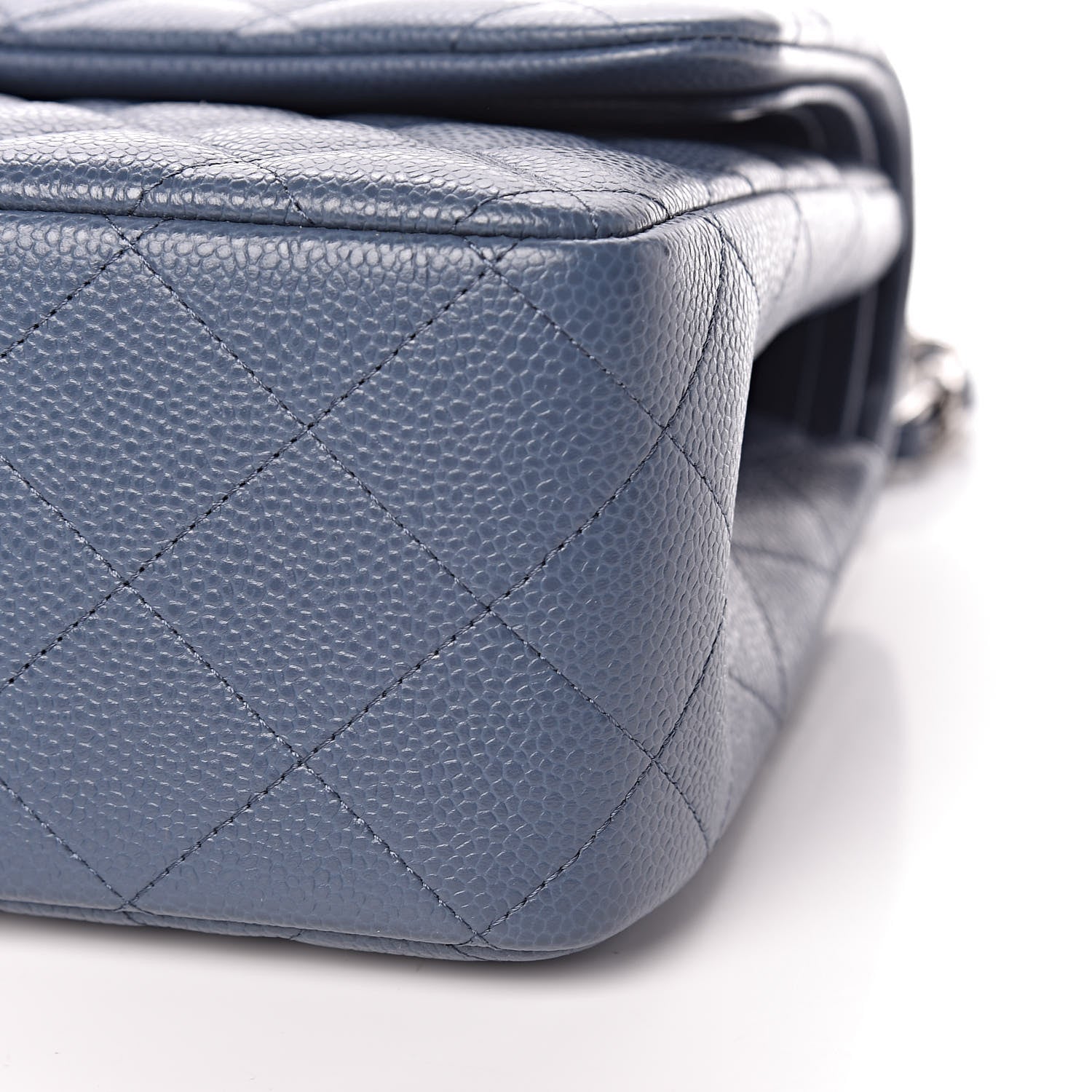 Chanel Caviar Quilted Jumbo Double Flap Light Blue 10 of 11