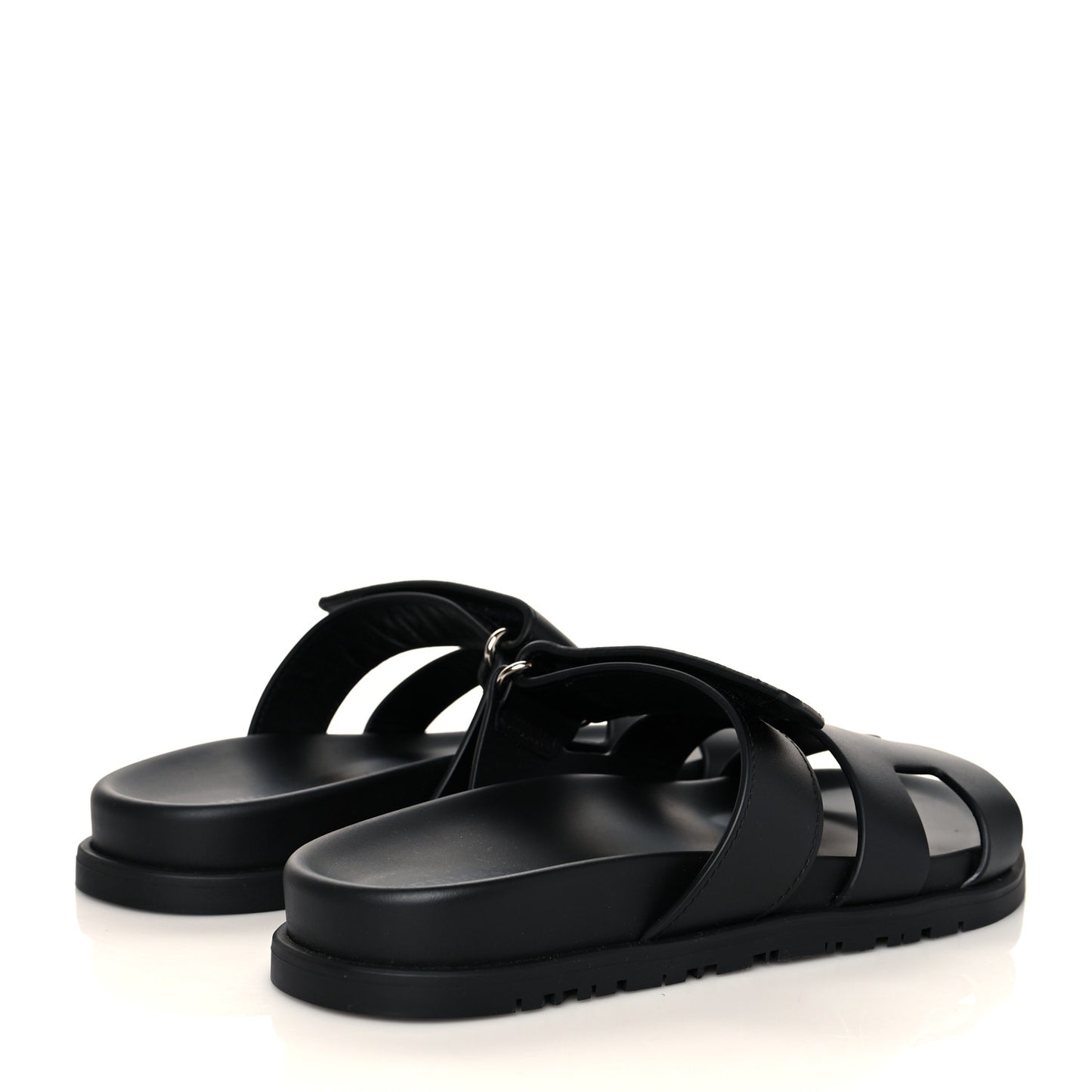 Calfskin Womens Chypre Sandals 36.5 Black