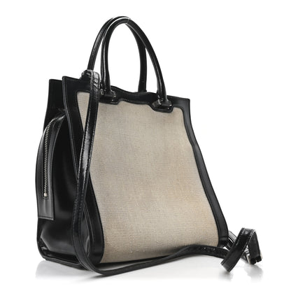 Saint Laurent Canvas Calfskin Small Uptown Tote Black 3 of 10