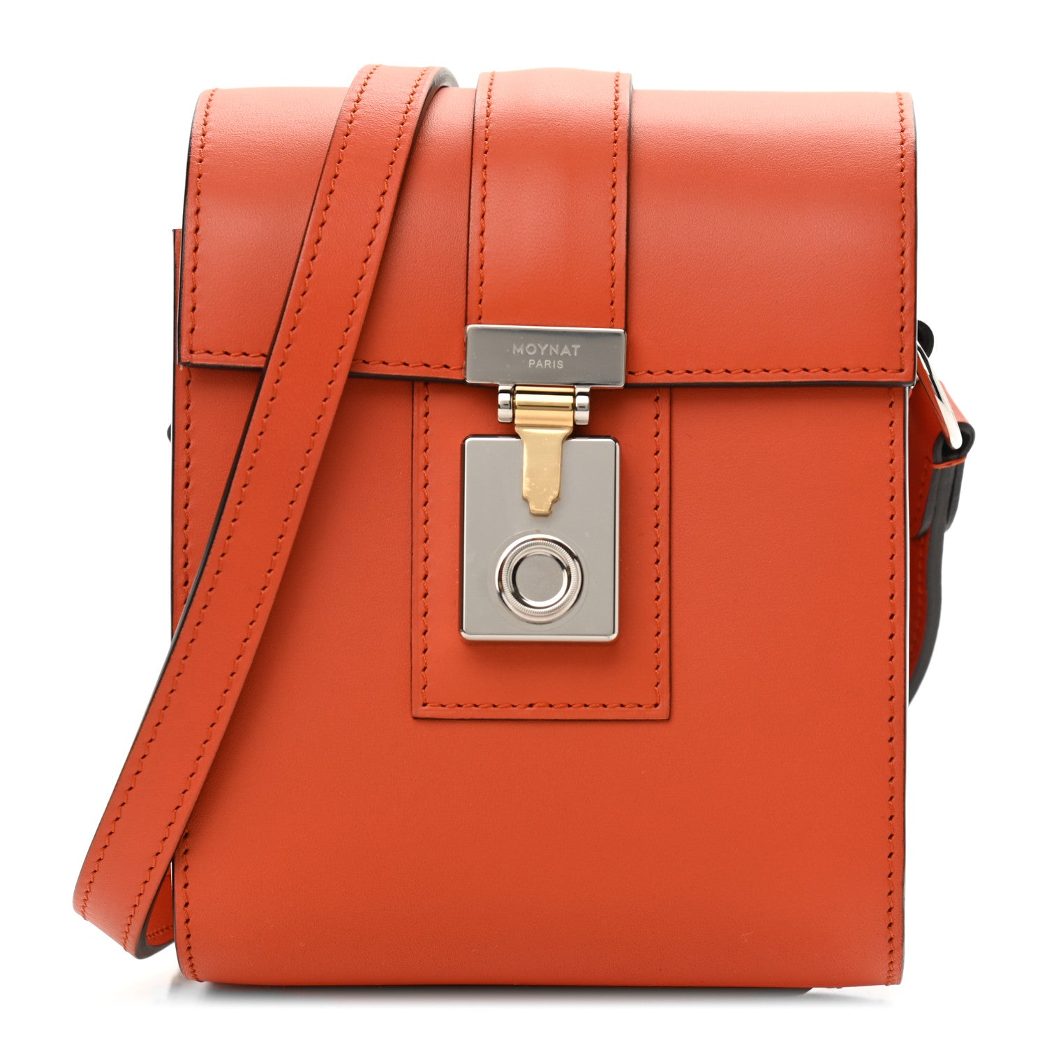 Moynat Box Calfskin Cabotine Orange 1 of 10