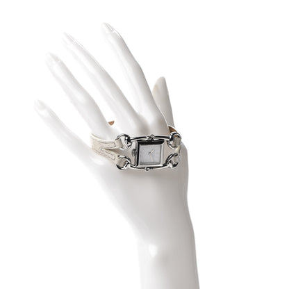 Gucci Stainless Steel Alligator Mother of Pearl 20mm Signoria Quartz Watch 2 of 9