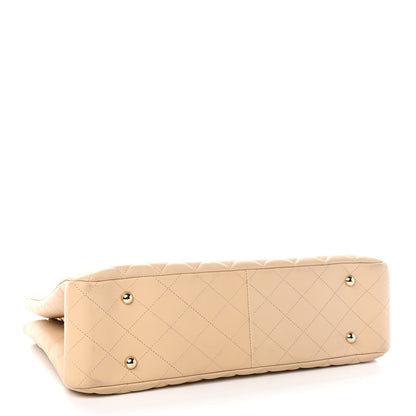 Chanel Calfskin Quilted Large CC Shopping Tote Beige 4 of 9