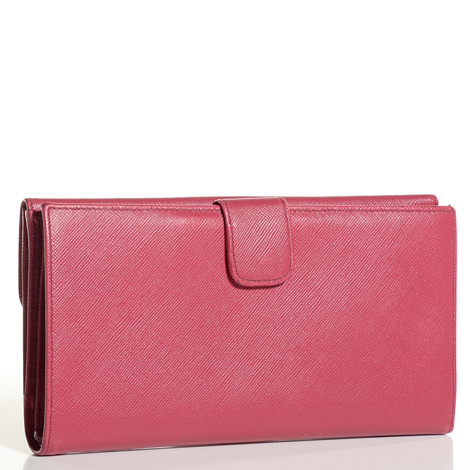 Prada Saffiano Metal Continental Wallet Ibisco 9 of 12