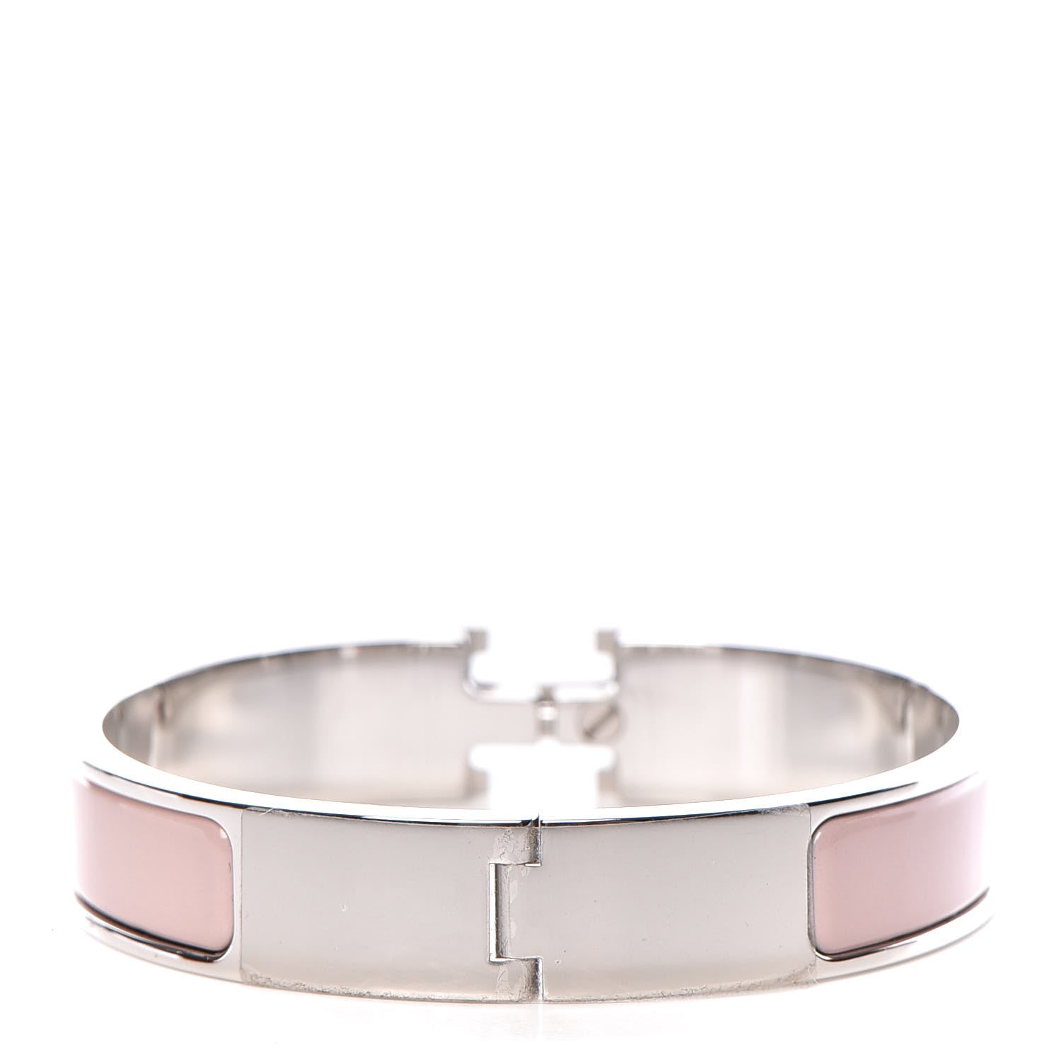 Hermes Enamel Narrow Clic Clac H Bracelet PM Rose Poudre 3 of 6