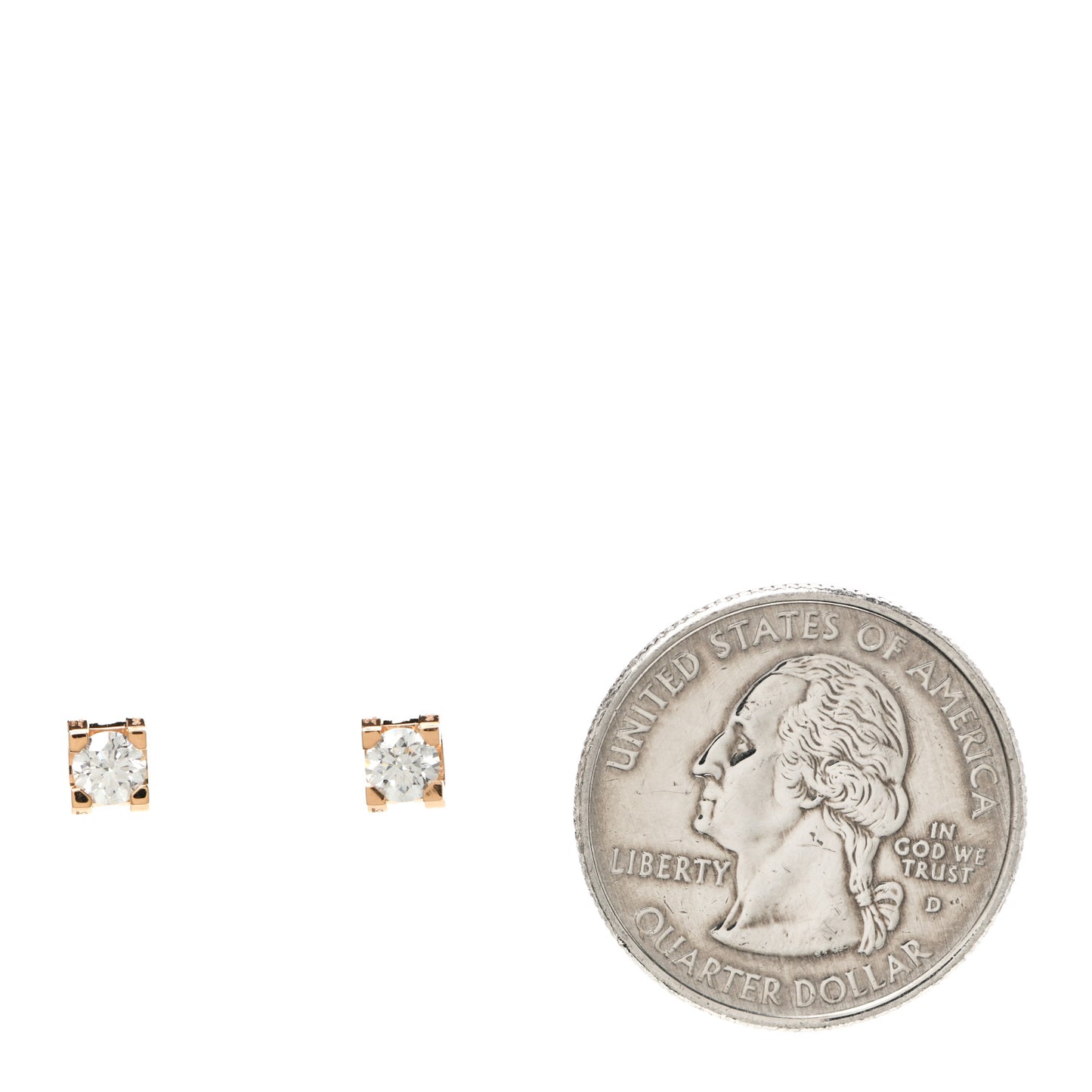 18K Pink Gold Diamond .46ctw C De Cartier Earrings
