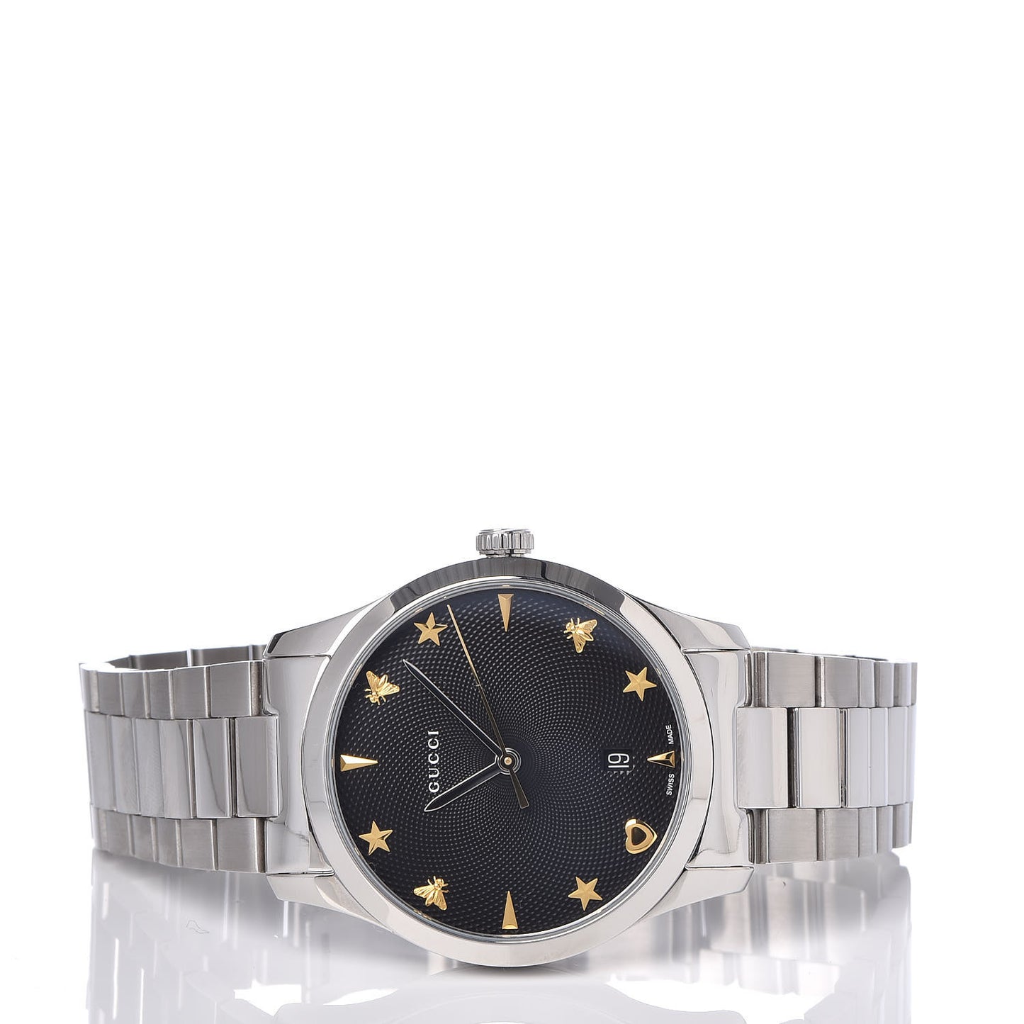 Stainless Steel 38mm G-Timeless Charm Quartz Watch Black