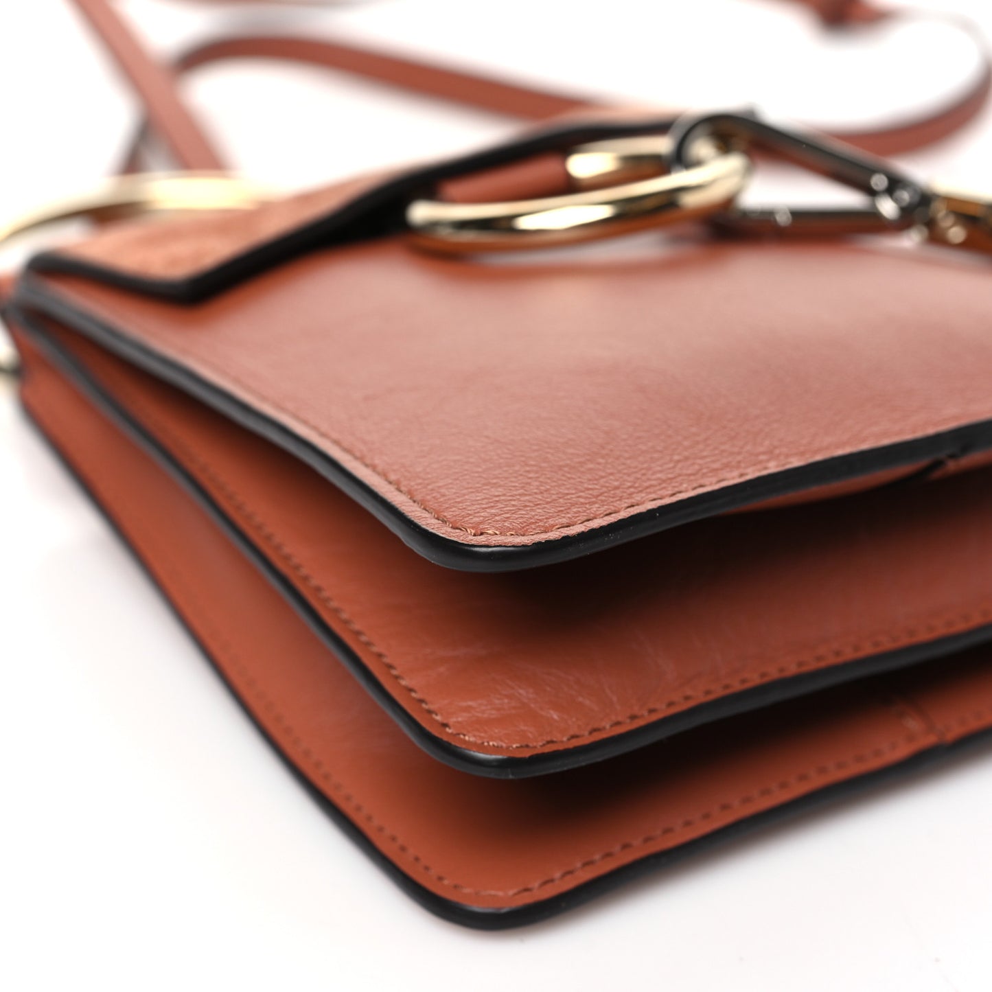 Suede Calfskin Mini Faye Bracelet Bag Tan