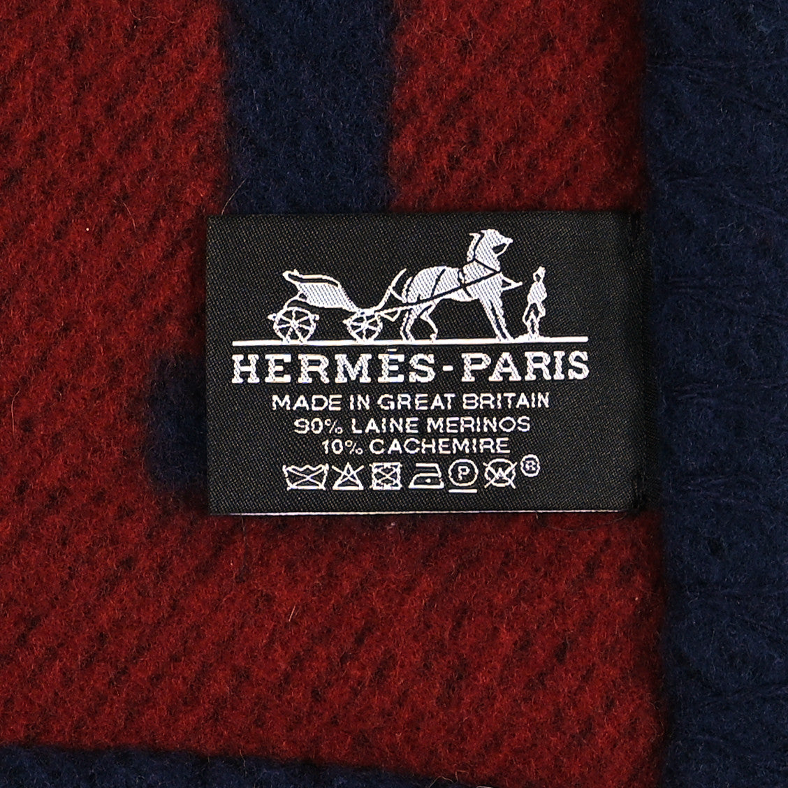 Wool Cashmere Echecs Et Trames Blanket Rouge H Marine